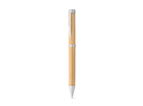 LAKE. Bambus-Kugelschreiber mit Drehmechanik und Metallclip