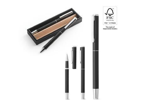 LEAH. Roll- und Kugelschreiber aus Aluminium (94% rAL) mit Clip
