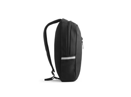 DELFOS. Rucksack mit einem Schultergurt aus 300D recyceltem Polyester und 600D recyceltem Polyester, mit 210D-Futter aus recyceltem Polyester