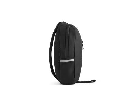 DELFOS. Rucksack mit einem Schultergurt aus 300D recyceltem Polyester und 600D recyceltem Polyester, mit 210D-Futter aus recyceltem Polyester