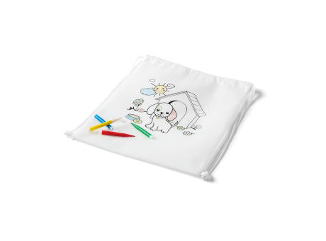 DRAWS. Kinder-Kordelbeutel zum Ausmalen (80 g/m²)