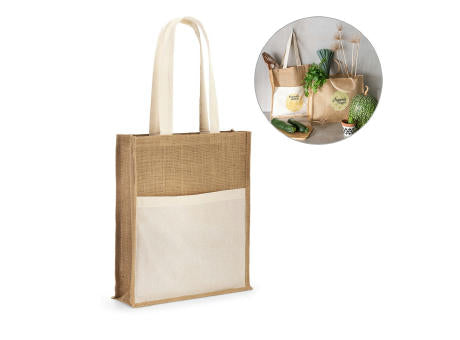 BRAGA. Jutetasche (240 g/m²) und Tasche aus 100% Baumwolle (140 g/m²)