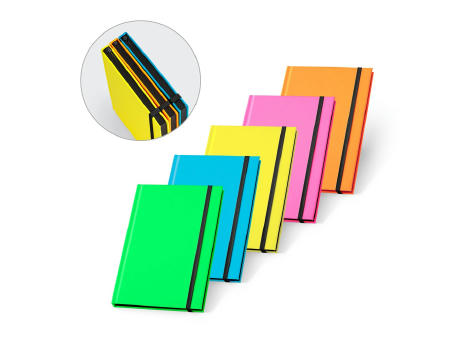 WATTERS. A5-Notizbuch aus fluoreszierendem PU mit linierten Seiten
