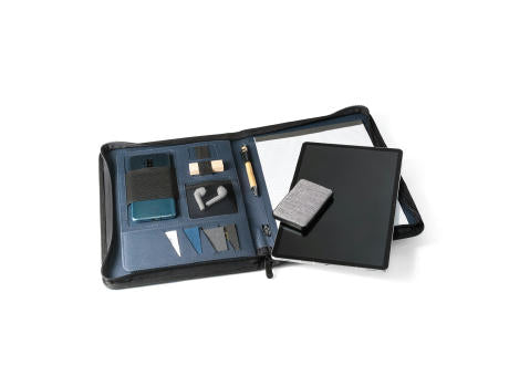 EMERGE FOLDER. A4 Mappe aus recyceltem Polyester (100% rPET) 300D mit Reißverschluss