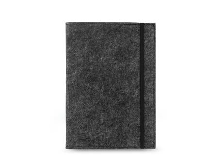 BALDWIN. A5 Notizblock mit Umschlag aus recyceltem Filz (100% rPET) und linierten Seiten aus 100 % Recyclingpapier