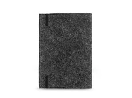 BALDWIN. A5 Notizblock mit Umschlag aus recyceltem Filz (100% rPET) und linierten Seiten aus 100 % Recyclingpapier