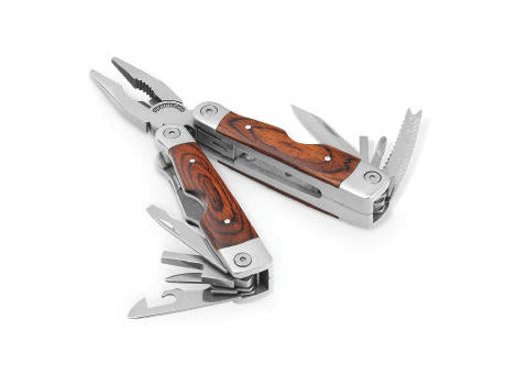 MAGNUM. Multifunktionswerkzeugset aus Edelstahl mit Holzdetails