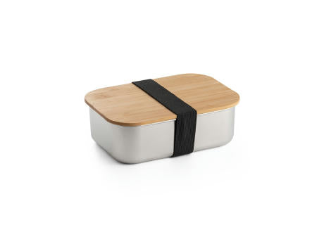 SHINO. Frischhaltebox (800 mL) aus Edelstahl und Deckel aus Bambus