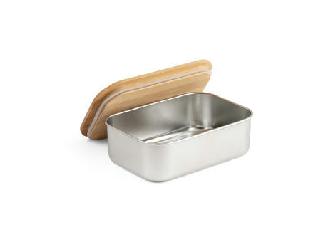 SHINO. Frischhaltebox (800 mL) aus Edelstahl und Deckel aus Bambus