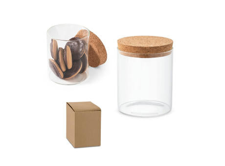 SPICE 700. Behälter (700 mL) aus Borosilikatglas mit Korkdeckel