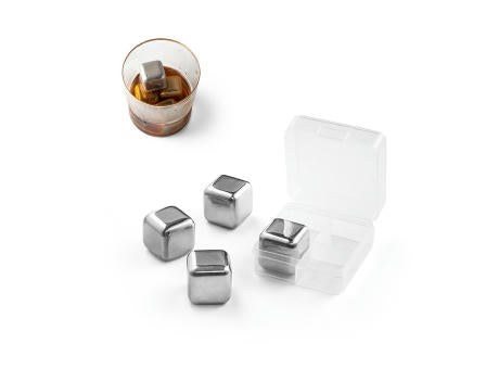 GLACIER. Set mit wiederverwendbaren Würfeln aus rostfreiem Stahl