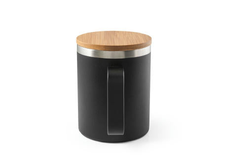 LAUDA. Becher aus 90% recyceltem Edelstahl mit Bambusdeckel 420 mL