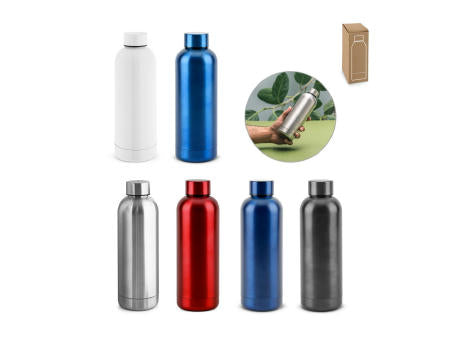 ODIN METTALIC. Flasche aus 90% recyceltem Edelstahl 550 mL
