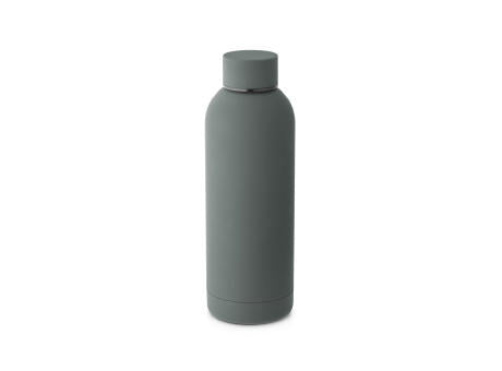 ODIN. Trinkflasche aus Edelstahl (36% recycelt) (550 mL) mit gummierter Oberfläche