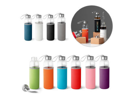 RAISE. Glas und Edelstahl Sportflasche 520 mL