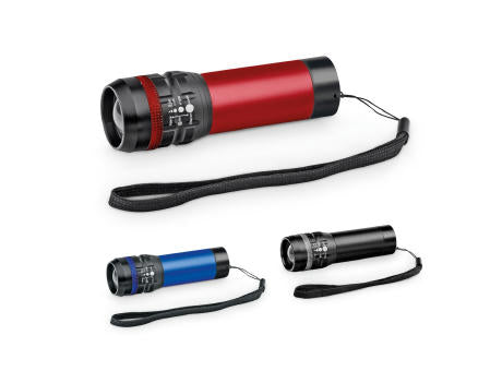ZOOMIN. Taschenlampe aus Aluminium mit Zoomfunktion und 3 Lichtmodi