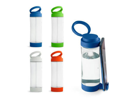 QUINTANA. Sportflasche aus Glas mit PP-Verschluss 390 ml