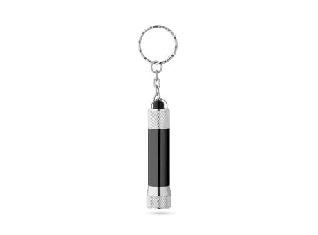 RE-LERGAN. Schlüsselanhänger aus Aluminium (92% recycelt) mit 3-Licht-LED-Taschenlampe