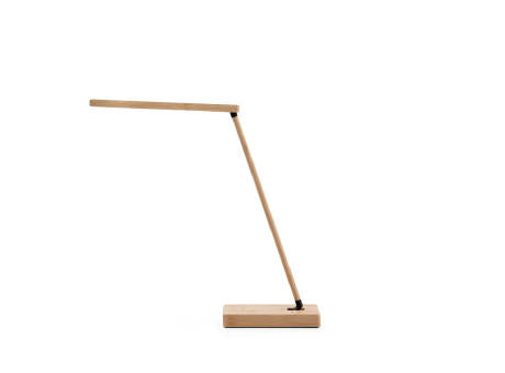 MOREY. Klappbare Schreibtischlampe mit superschnellem kabellosem 15W-Ladegerät aus Bambus