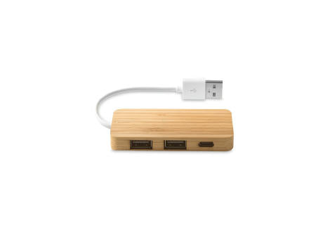 MOSER. HUB mit 2 USB-A und 1 USB-C Anschluss aus Bambus