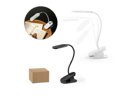 NESBIT II. Tragbare Schreibtischlampe mit Clip und 30 Stunden Betriebsdauer aus 65 % rABS