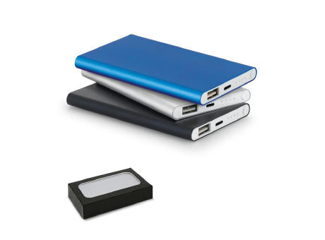MARCET. Powerbank Slim 4'000 mAh aus 70 % recyceltes ABS (70% rABS) und 30 % recyceltes Aluminium (30% rAL)