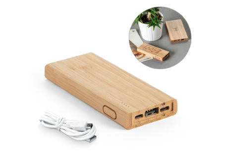 KOHN. Powerbank 5'000 mAh aus Bambus