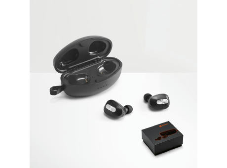 DESCRY. kabellose In-Ear Kopfhörer aus Metall und ABS inkl. Ladegerät