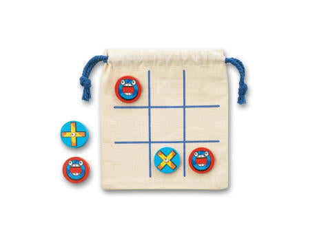 CROSSES. Klassisches 3-Gewinnt-Spiel aus Sperrholz, bestehend aus 10 Teilen