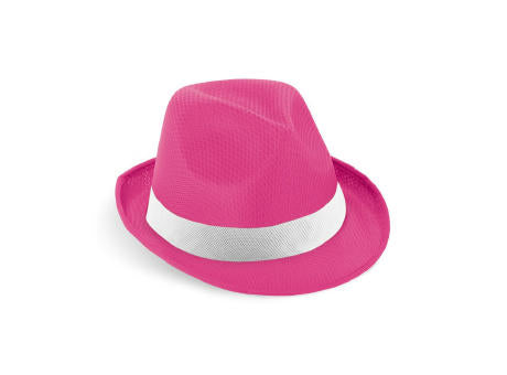 MANOLO POLI. Hut aus PP mit weißen Band aus Polyester