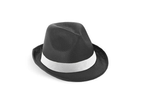 MANOLO POLI. Hut aus PP mit weißen Band aus Polyester