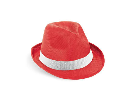 MANOLO POLI. Hut aus PP mit weißen Band aus Polyester