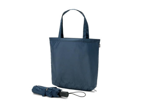 SKYLAR. 2-in-1-Regenschirm mit Einkaufstasche inklusive. Dieser ist aus recyceltem Polyester