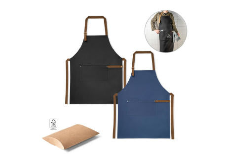 VESPER. Schürze aus 100% Canvas-Baumwolle (300 g/m²) mit Metalldetails