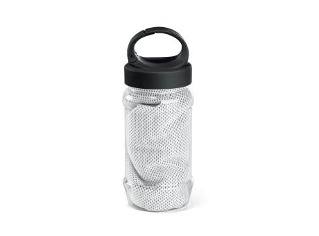 ARTX PLUS. Sporthandtuch aus Polyamid und Polyester mit Flasche (440 mL) aus PP und PET und einem integrierten Karabinerhaken am Deckel