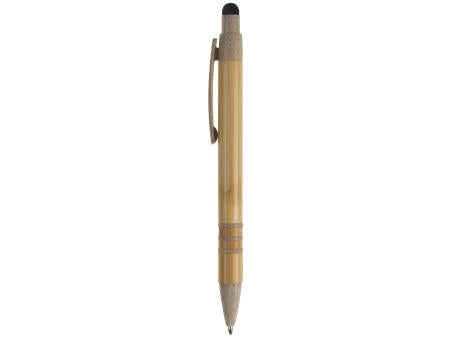 Kugelschreiber Bambus mit Touchpen und Weizenstroh Elementen