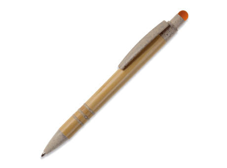 Kugelschreiber Bambus mit Touchpen und Weizenstroh Elementen