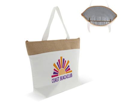 Strand-Kühltasche baumwolle/Jute 43x33x14 cm