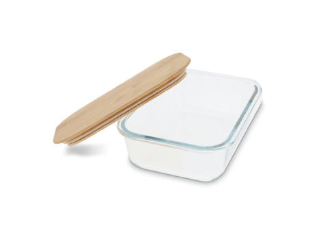 Lunchbox aus Glas mit Bambusdeckel