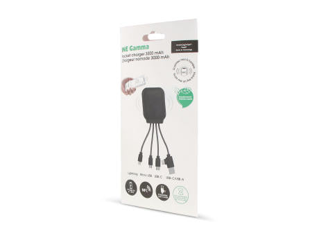 4001 | Xoopar Iné Gamma NFC Powerbank with Charging cables 3000mAh