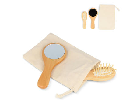 Schima superba Holz Pinsel & Spiegel Set