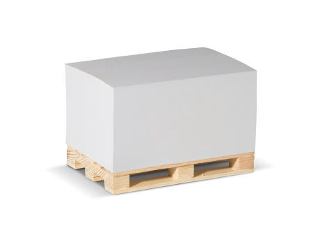 Zettelblock Pad 12x8x6cm auf Holzpalette