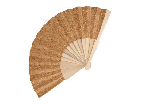 Fächer aus Holz mit Korkgewebe