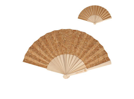 Fächer aus Holz mit Korkgewebe