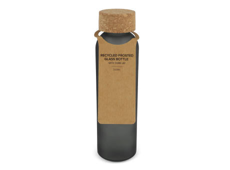 Gefrostete flasche aus recyceltem Glas mit Korkdeckel 500ml