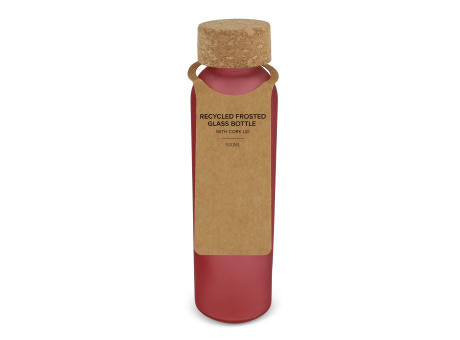 Gefrostete flasche aus recyceltem Glas mit Korkdeckel 500ml