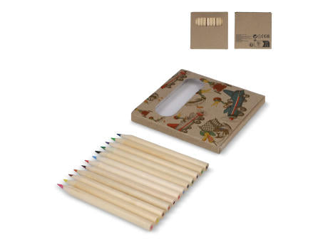12 Buntstifte in Kraftbox