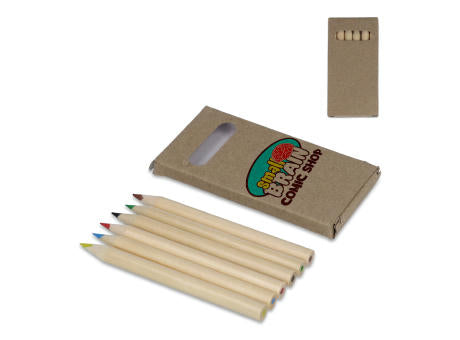 6 Buntstifte in Kraftbox