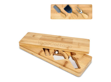 3er Bambus-Käse-Servier-Set