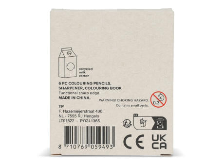 8-teiliges Malset in einer Schachtel aus recyceltem Milchkarton